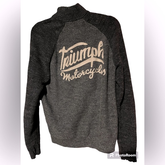 Medium vintage Triumph Motorcycles Quarter Zip - Picture 2 of 5